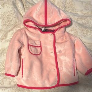 Pink Faux Fur Baby Jacket with Hood